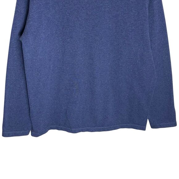 Vtg LL Bean Shirt Mens XL Blue Base Layer Wool Cotton Blend Mock Neck Pullover - Picture 7 of 9